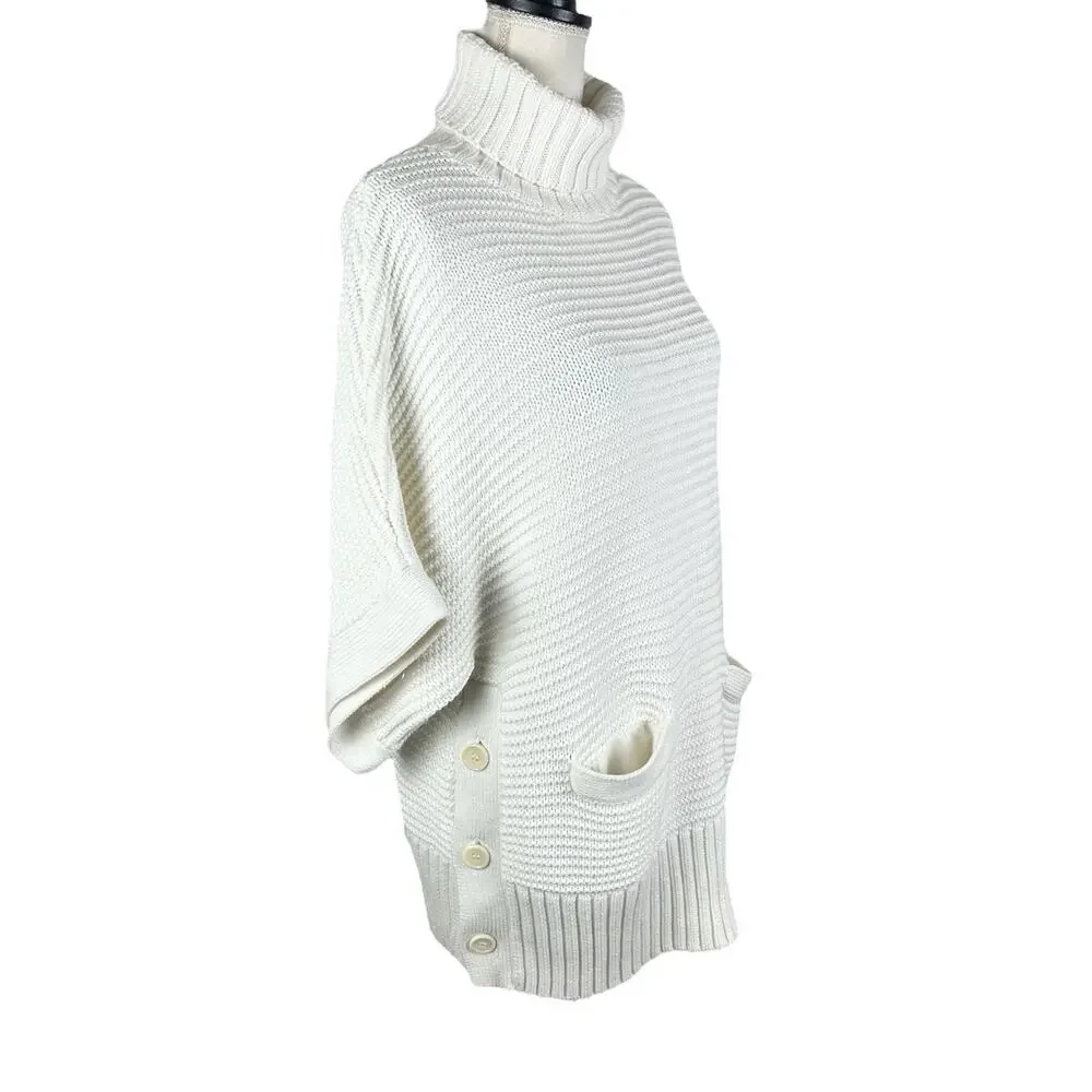 J. Crew Merino Wool Turtleneck Short Sleeve Sweater Minimalist Casual Size Small